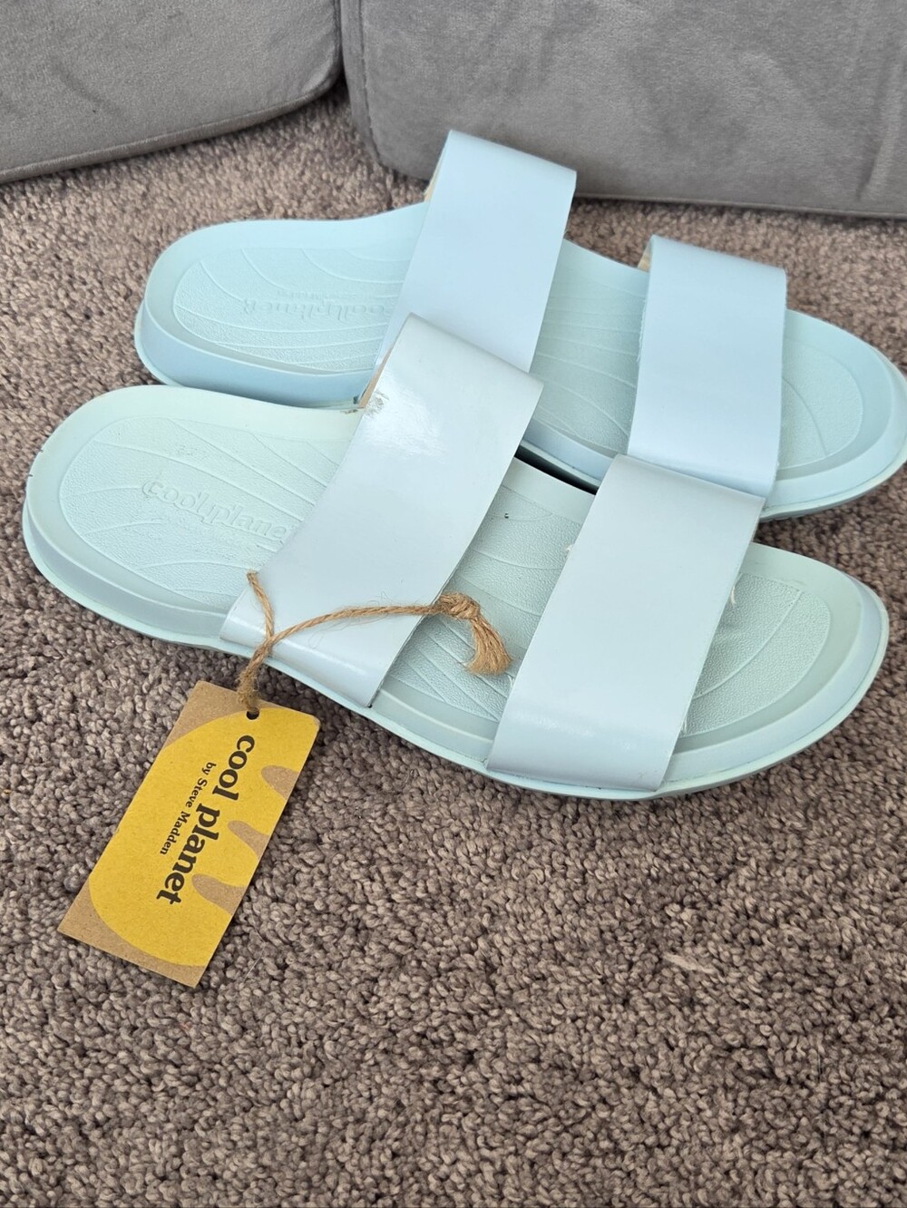 🍍NWT Cool Planet by Steve Madden Libraa Slide Sandals Pastel Blue 5M